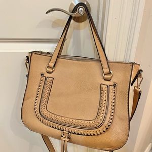 Tan camel Sole Society handbag bag purse satchel crossbody